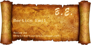 Bertics Emil névjegykártya